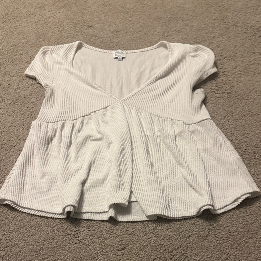 Blue Rain Classic White Knit Top